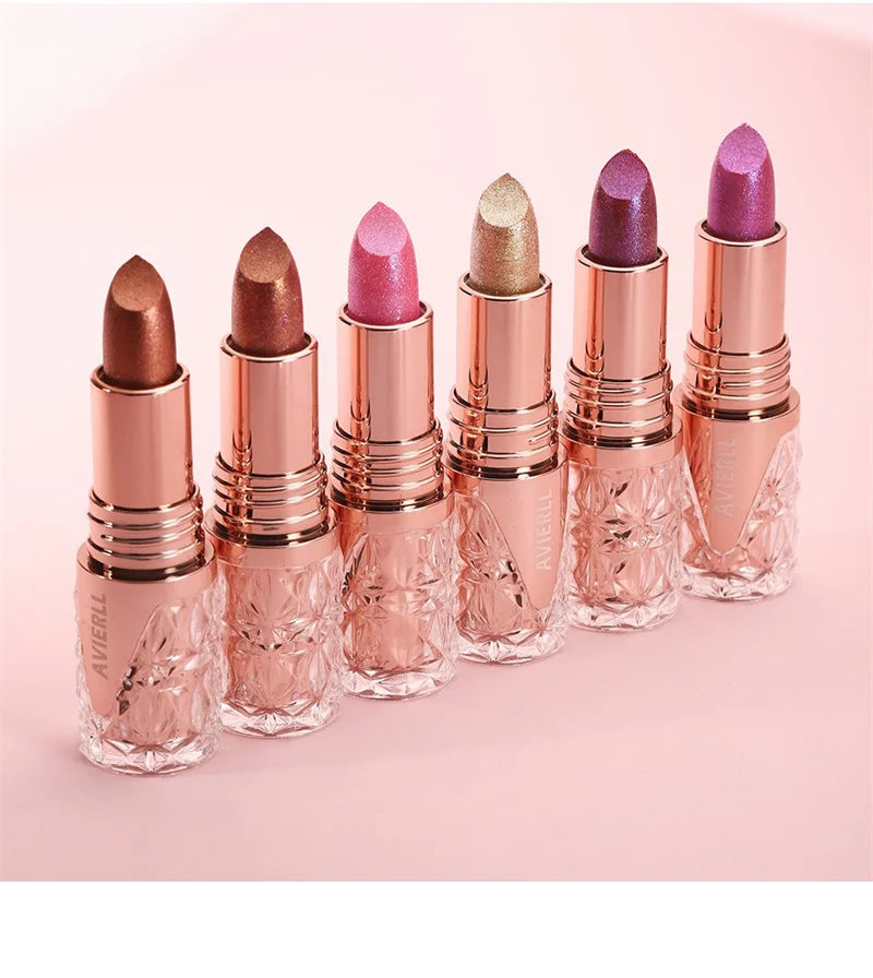 10 Colors 3 in 1 Pearlescent Lipstick Long Lasting Moisturizing Sparkling Quicksand Gold Lip Gloss Pearl Shimmer Sexy Lip Makeup