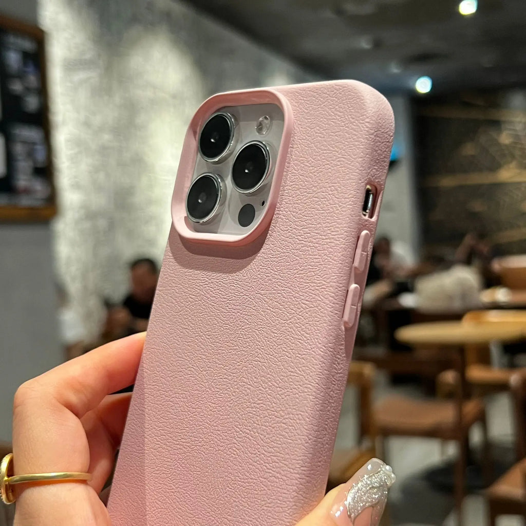 Luxury Silicone Litchi Lines Leather Phone Case For iPhone 17 16 15 14 13 12 11 Pro Max X XS XR Plus Soft Shockproof Full Cover