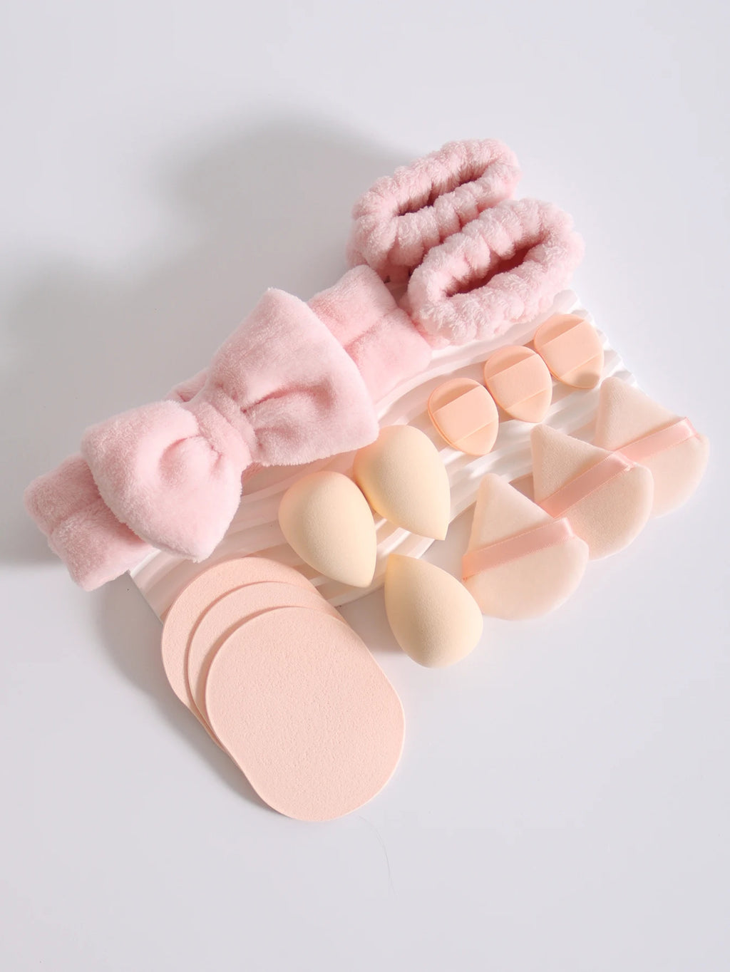 15Pcs Cosmetic Puff Makeup Sponge Blender Beauty Egg Foundation Sponges Puff Wash Face Headband Wristband Make up Accessories