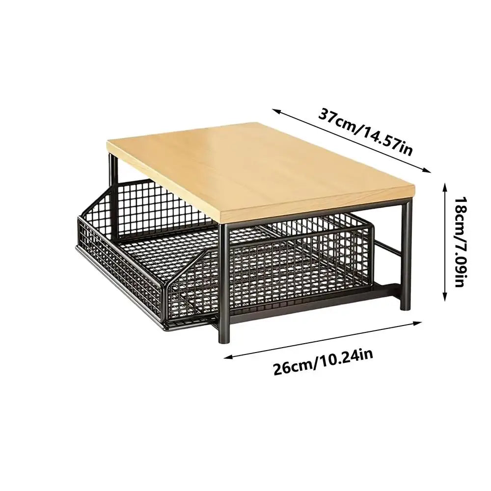 Kitchen Microwave Rack Storage Box Drawer Space Saving Countertop Storage Rack Suitable for Appliances Tableware