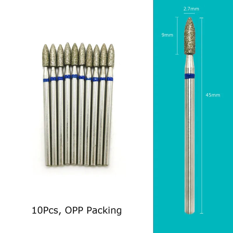 HYTOOS Nail Drill Bits Diamond Cutters for Manicure Cuticle Burr Milling Cutter for Pedicure Nails Accessories Tools
