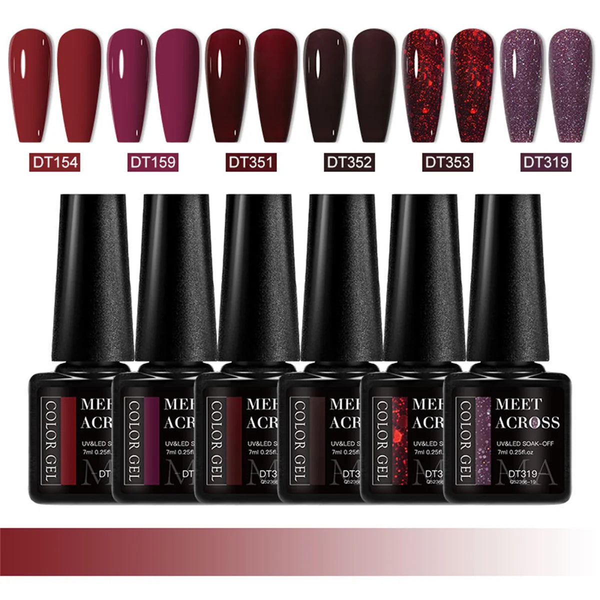 6pcs Gel Nail Polish Set HEMA Free 7ml Semi Permanent Soak Off UV Gel Varnish Nail Art Decoration Summer Nails Nail Supplies DIY