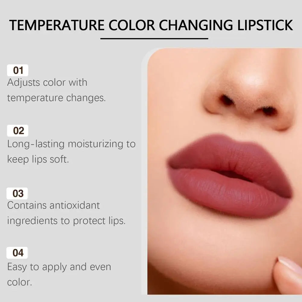 Temperature-Sensitive Color-Changing Lipstick Deeply Nourishing Prevents Dryness And Cracking Fades Lip Lines Locks In Moisture
