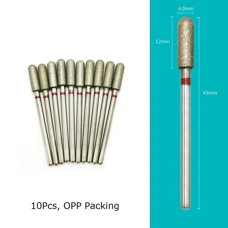 HYTOOS Nail Drill Bits Diamond Cutters for Manicure Cuticle Burr Milling Cutter for Pedicure Nails Accessories Tools