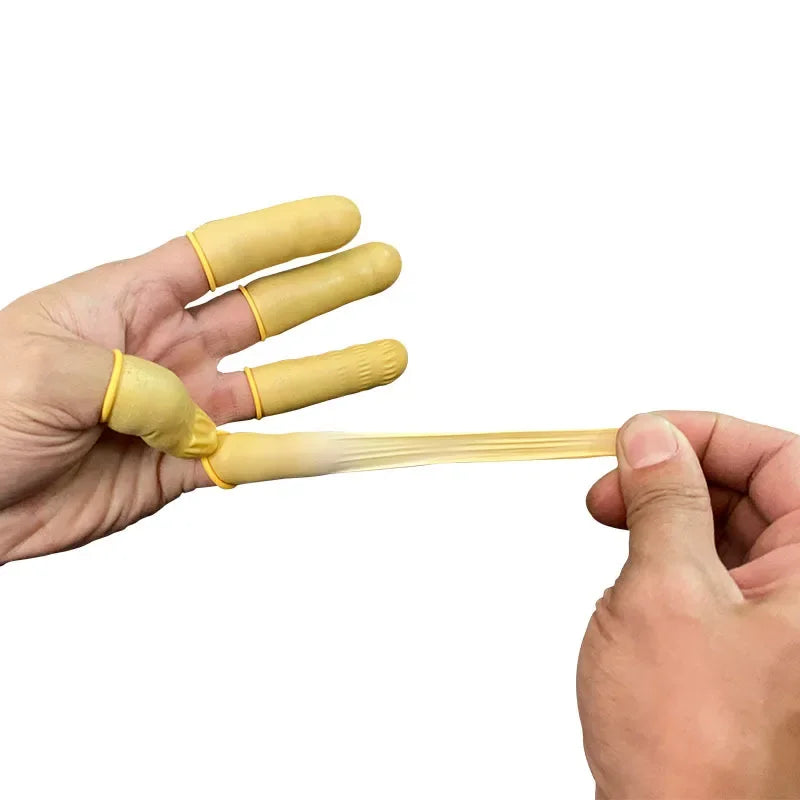 Protective Fingertip Natural Rubber Gloves Disposable Latex Finger Cots for Workplace Safety Nail Makeup Eyebrow Extension