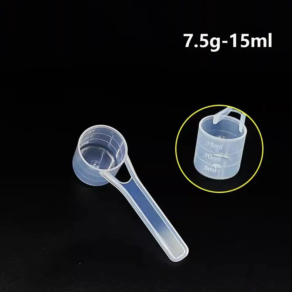 5pcs/set Transparent Plastic Spoon Measuring Flat-bottomed Spoon with Scale Useful Kitchen Baking Measuring Spoon