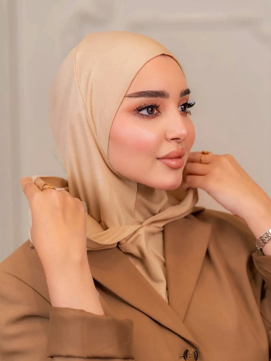 New Muslim Double Layer Under Cap Instant Hijab Inner Cap Islamic Turban Women Hijab Ramadan Elastic Turban Bandana Headband