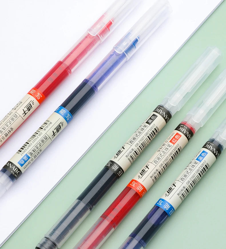 10Pcs/set High Quality Needle Type Gel Pens Straight Liquid Ballpoint Pen Kawaii Stationery School Office Supplies Writing