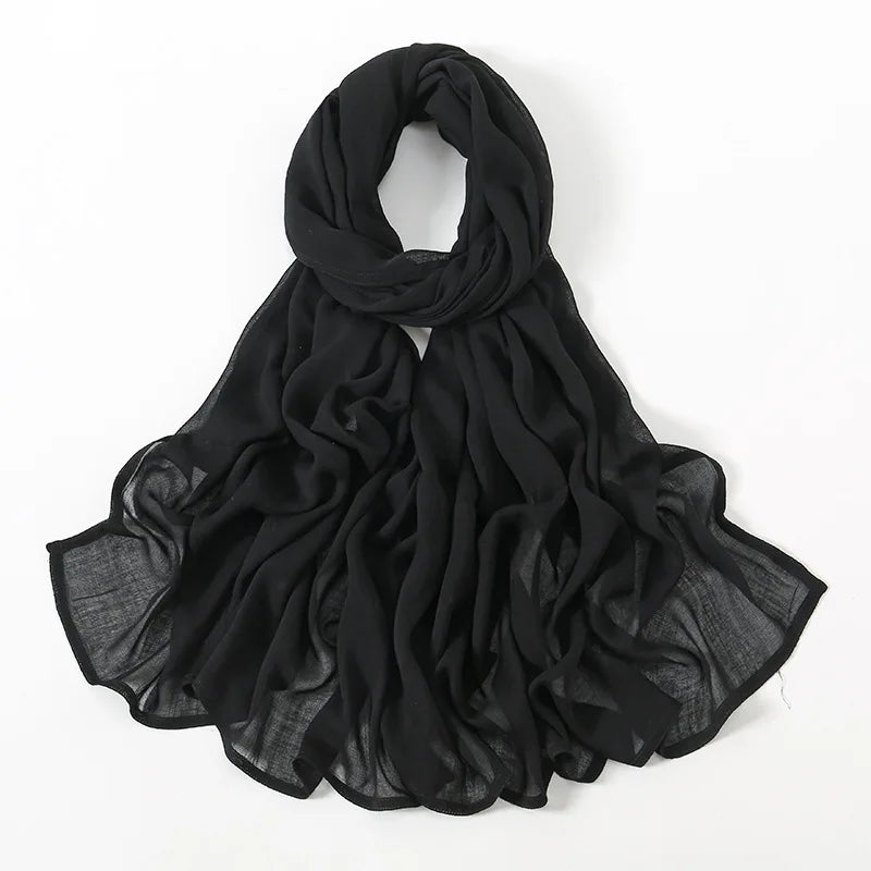New Muslim Hijabs for Women Scarf Thin Plain Shawls Femme Musulman Soft Viscose Rayon Headscarf Islamic Turban Headband 190x85cm
