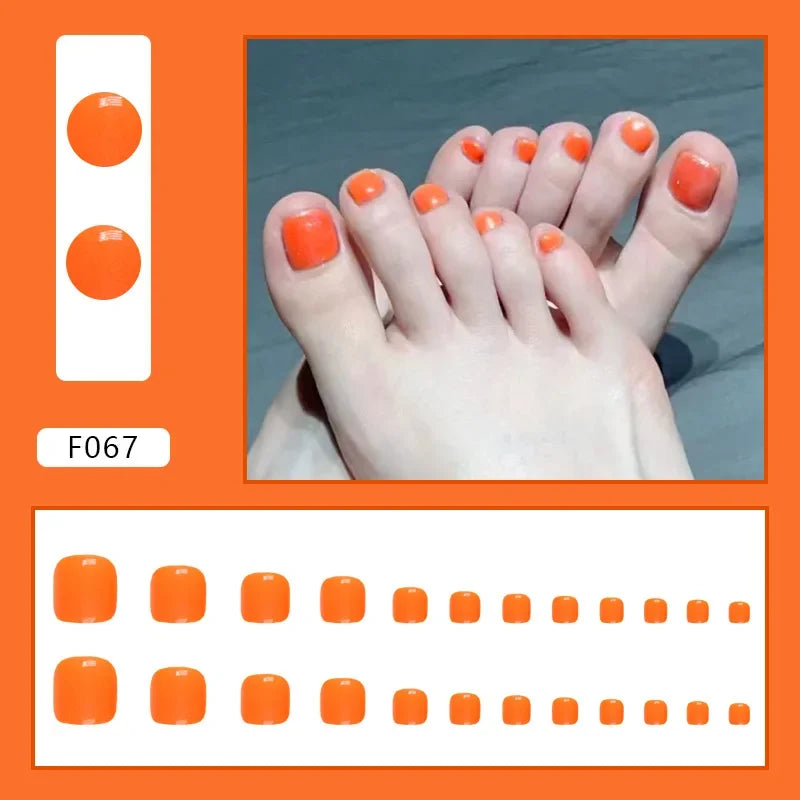 Simple French Press on Nails Fake Nails Tips with Sticker False Toenail Design Butterfly Lovely Girl False Toenail