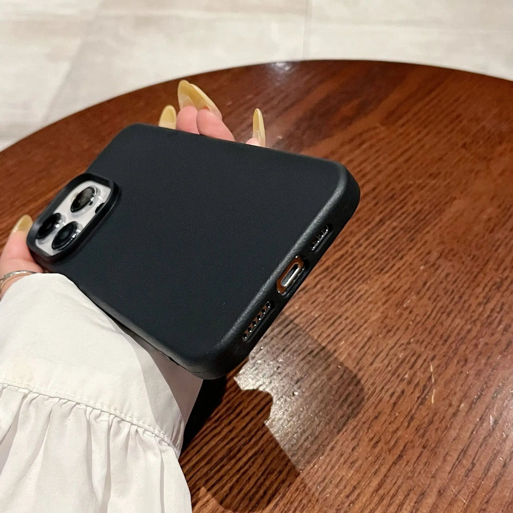 Luxury Silicone Litchi Lines Leather Phone Case For iPhone 17 16 15 14 13 12 11 Pro Max X XS XR Plus Soft Shockproof Full Cover