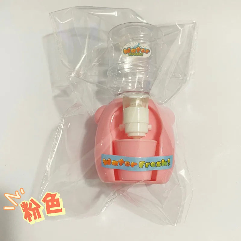Kids Mini Water Dispenser Toy, Pretend Play Kitchen Set, Fun Press-to-Water Simulation, Tableware Accessories in Bag