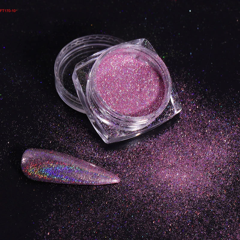 Pearl White Nails Glitter Aurora - Hailey Bieber Nails Moonlight Powders Fritillary Shell Mirror Pigment Nail Decoration