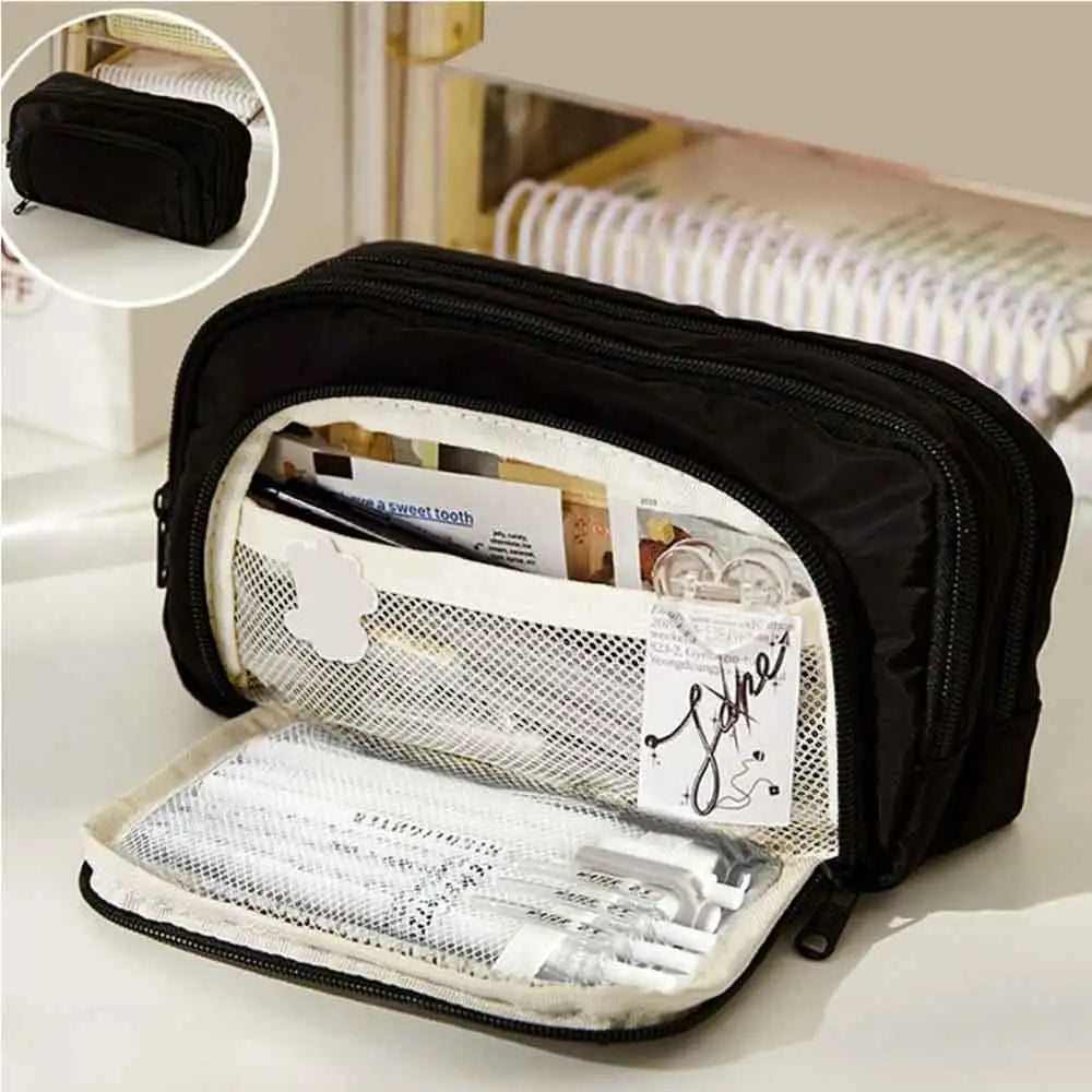 Cute Multi Layer Pencil Case Pouch, Large Capacity Pen Case Bag,Durable Stationery Storage Bag For Students, School&Office