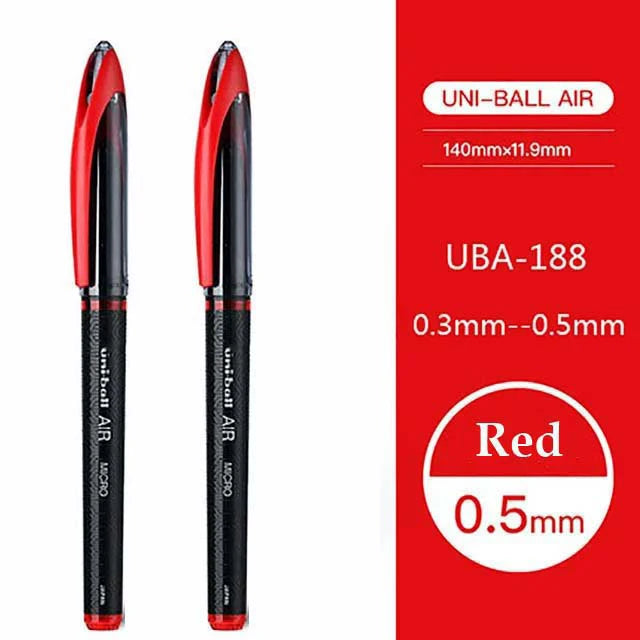 Japan Uniball Gel Pen AIR Straight Liquid Signature Pen UBA-188 Black Technology 0.5/0.7mm Free Writing School Supplies
