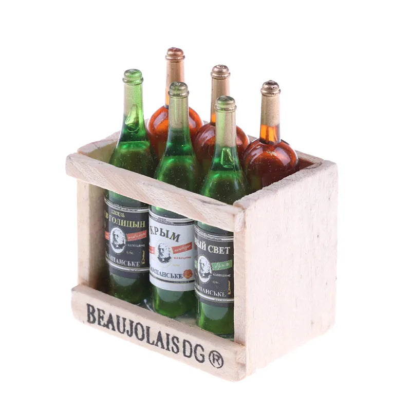 1 Set 1/12 Miniature Wine Bottles Dollhouse Kitchen Accessories - Mini Dolls House Living Room Accessories Beer Drink Bottles