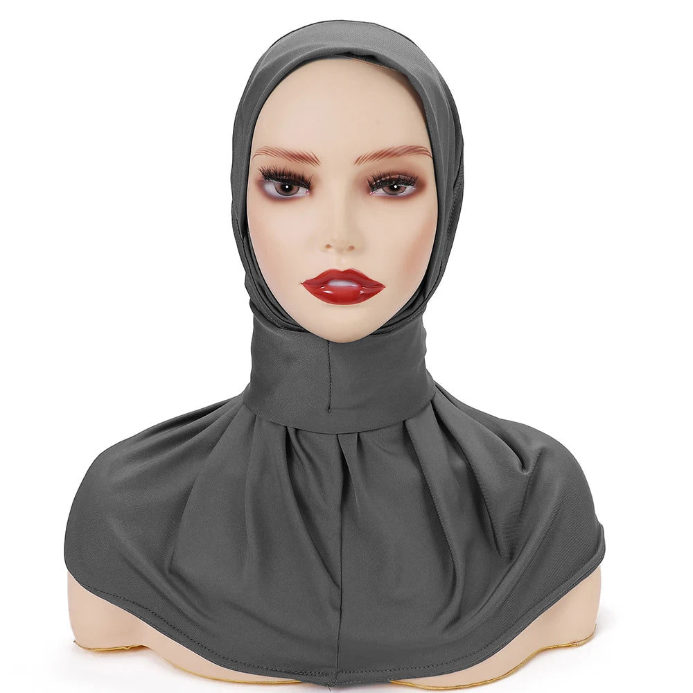 New Instant Hijab for Muslim Women Full Cover Headwraps Scarf Islam Turban Caps Ready to Wear Snap Undercap Hijab