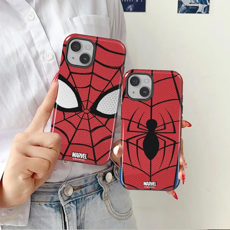 Hard Phone Cover Case for iPhone X 17 Air XR 11 15 Plus 13 16 Pro Max 12 14 Marvel Spiderman Logo