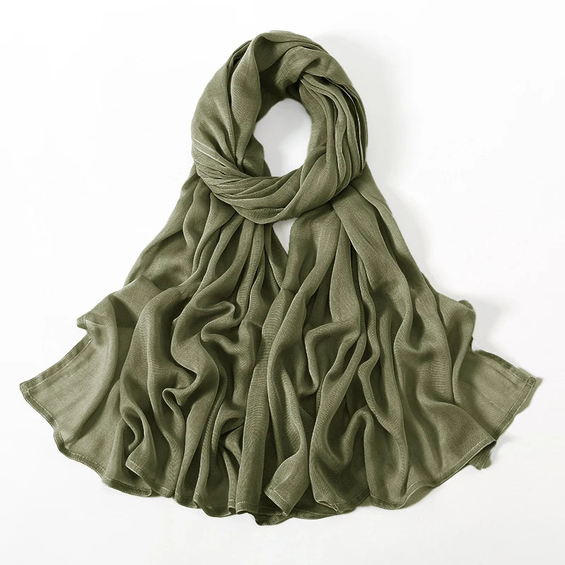 New Muslim Hijabs for Women Scarf Thin Plain Shawls Femme Musulman Soft Viscose Rayon Headscarf Islamic Turban Headband 190x85cm