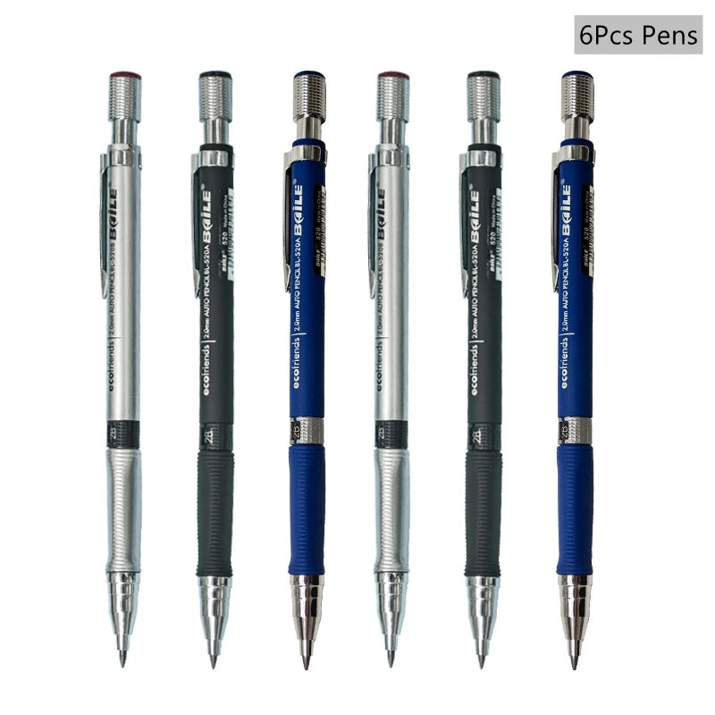 2.0mm Mechanical Pencil With Black/Color Lead Refill Automatic Pencil Art Drawing Painting Sketching School & Office Stationery