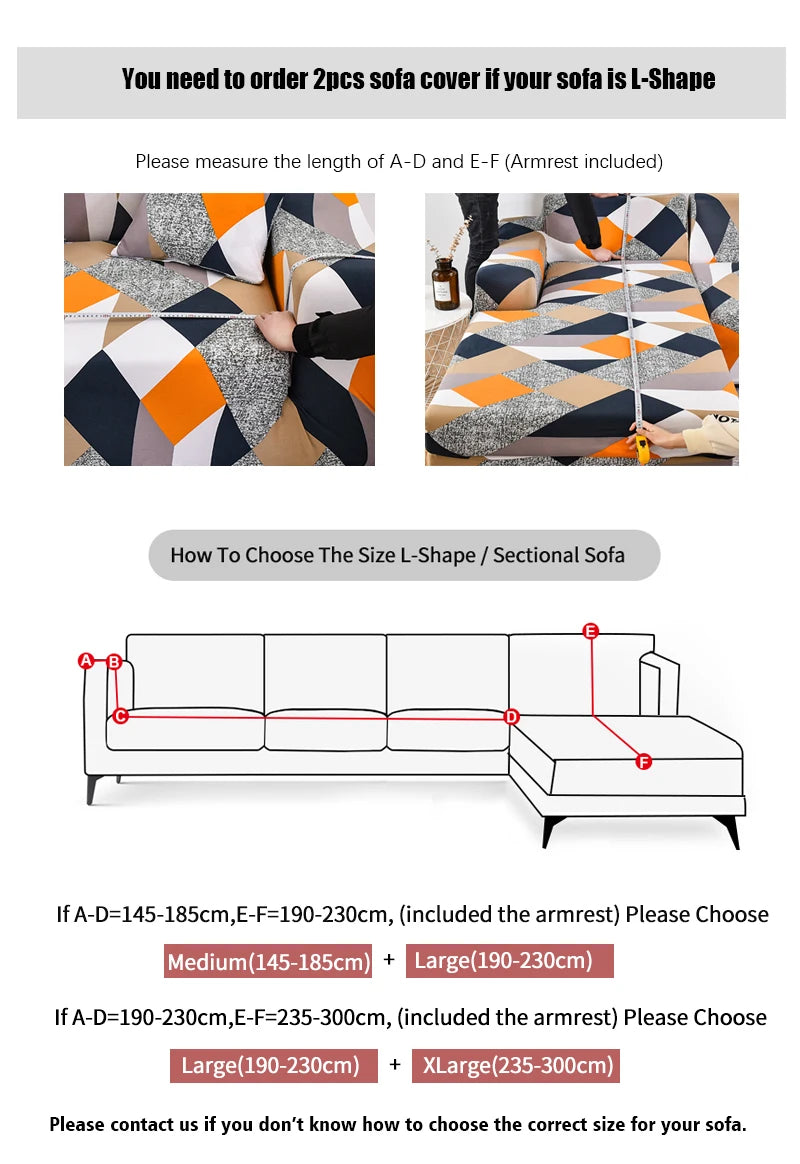 Coolazy Stretch Plaid Sofa Slipcover Elastic Sofa Covers for Living Room funda sofa Chair Couch Cover Home Decor 1/2/3/4-seater
