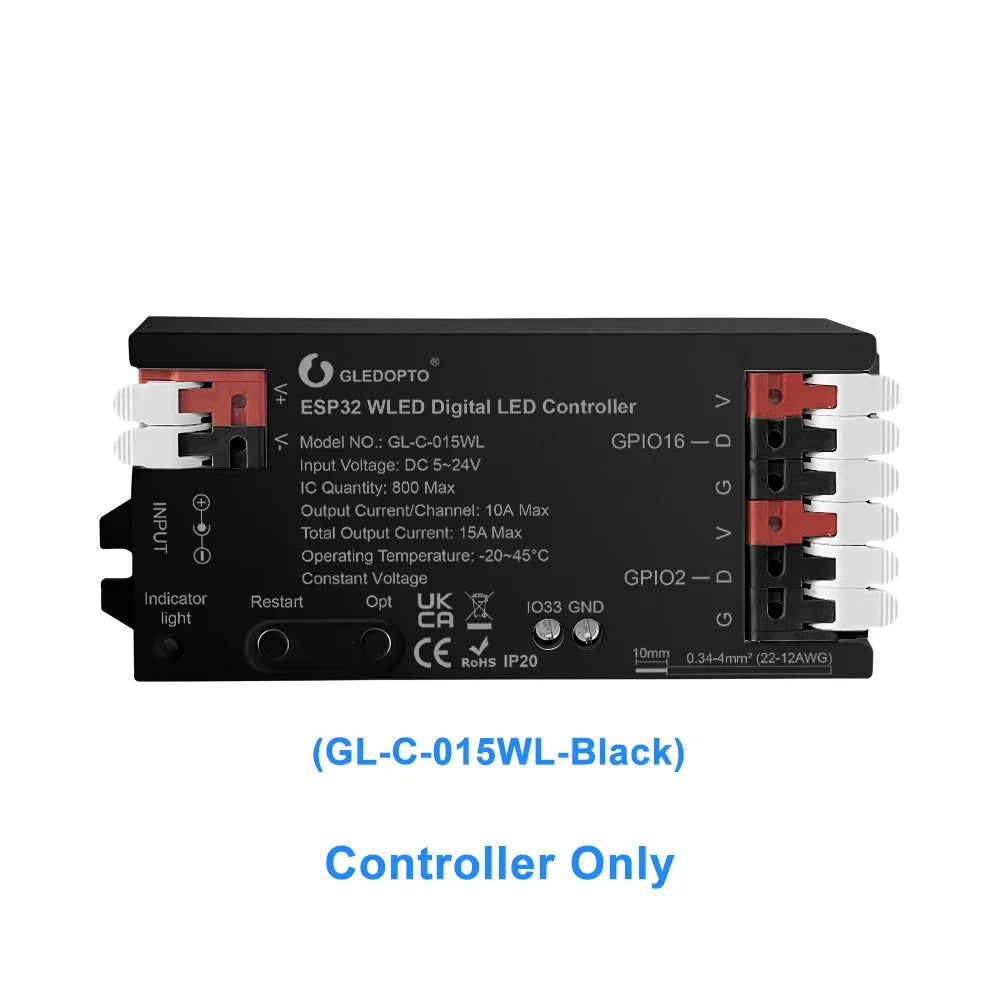 GLEDOPTO ESP32 WLED LED Controller RGBIC LED Strip Light Dynamic Lighting IR Switch Sensor Gesture-Aware Trigger WS2811 SK6812
