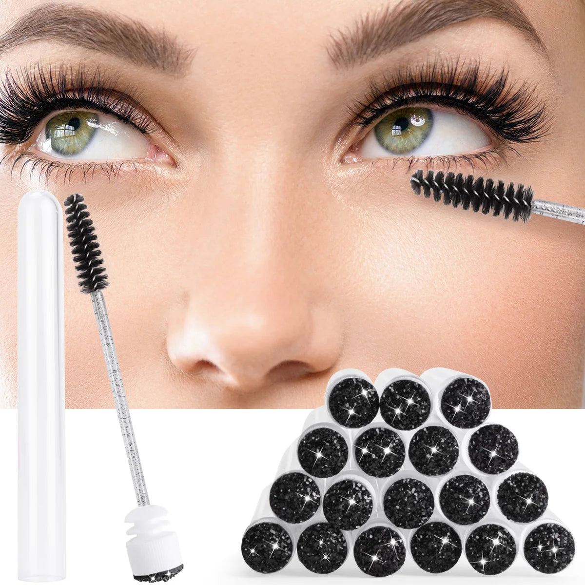 25/50PCS Dust-Proof Eyelash Brush Tube Empty Reusable Lash Mascara Wand Case Eyebrow Comb Makeup Applicators Container wholesale