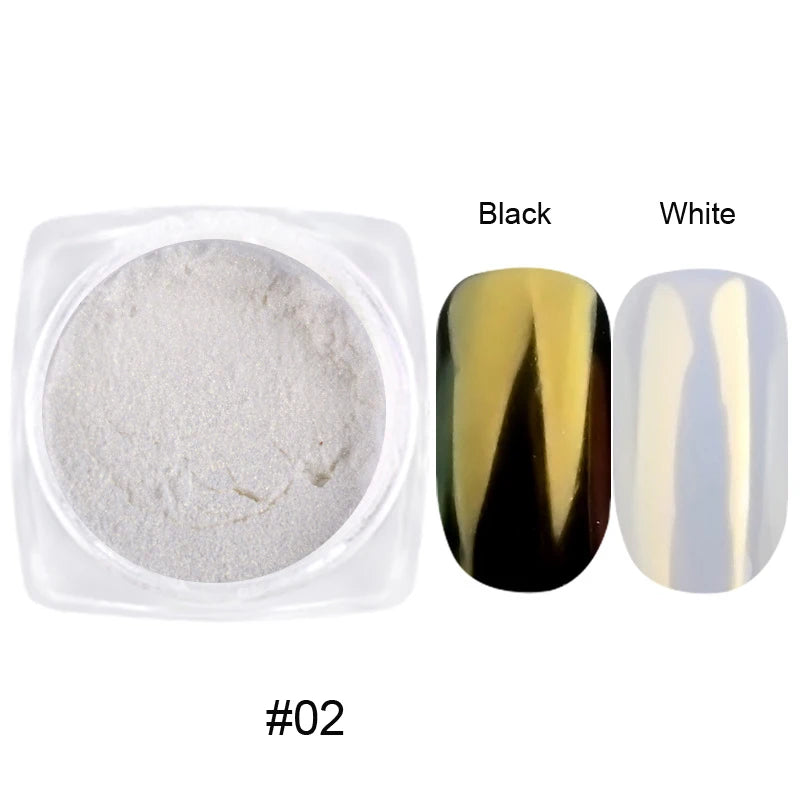 Pearl White Nails Glitter Aurora - Hailey Bieber Nails Moonlight Powders Fritillary Shell Mirror Pigment Nail Decoration