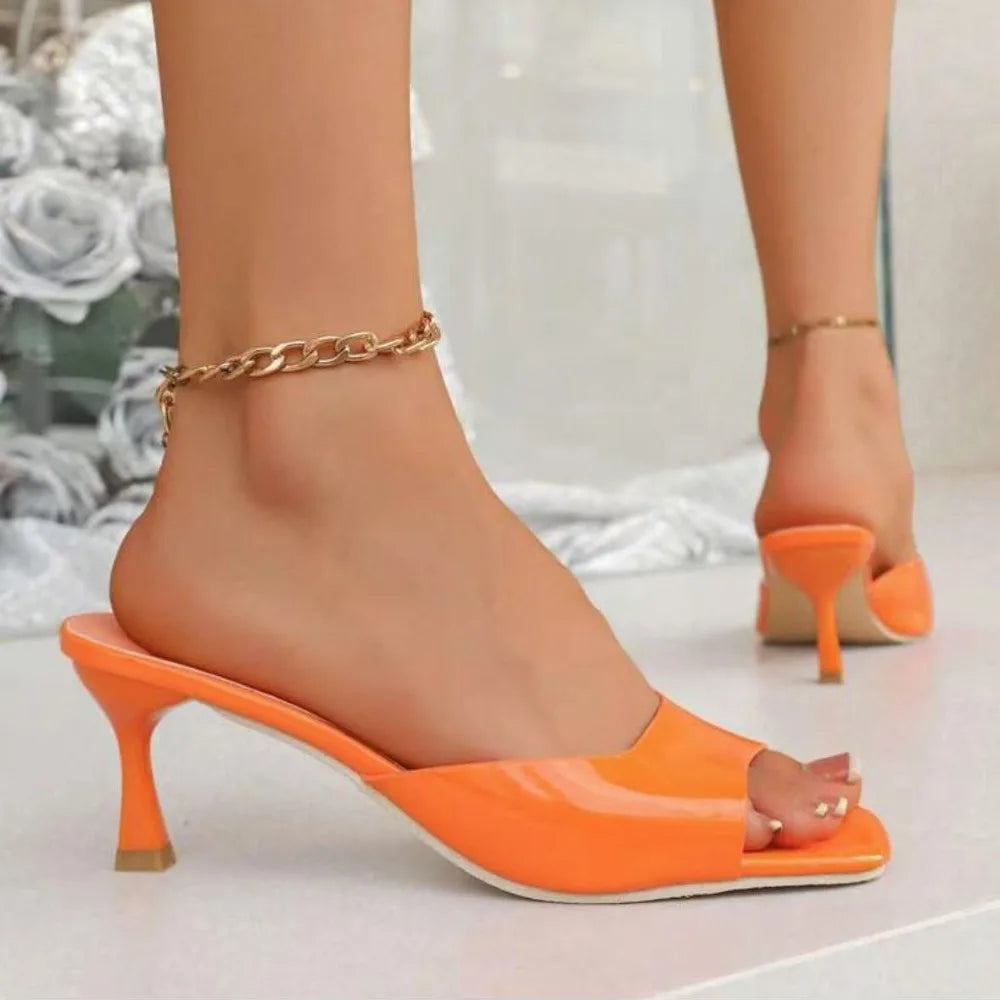 Fashion Fish Mouth Slippers Summer Comfort Dress Shoes Sexy Open Toe Stiletto Sandals Elegant Office Women High Heels