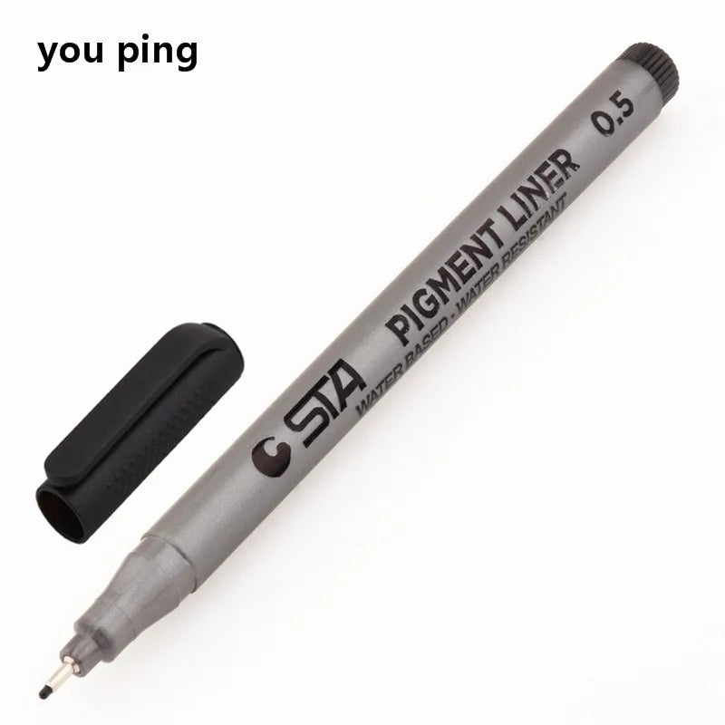 Waterproof Art Markers Brush Pen Sketch Drawing comics Pigment Line Pens  Office  School Stationery Supplies