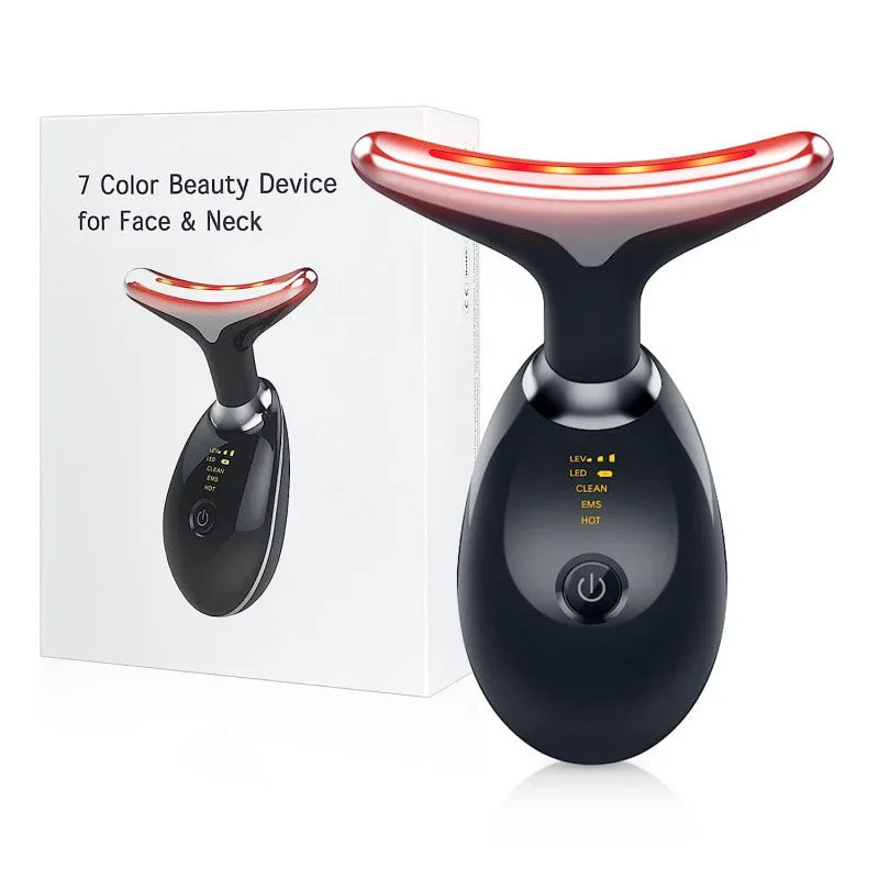 7 Colors LED Neck Face Massager Face Sculpting Tool Skin Rejuvenation Device Facial Lifting Beauty Machine Skin Care Instrument