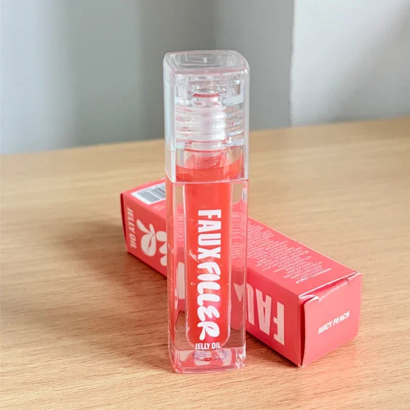 ROD Lipstick Makeup Non-Sticky Lip Gloss Hydrating Crystal Clear Lip Oil Plumping Moisturize Tinted Lipstick Natural Lip Makeup