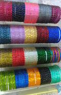 Multicolor Glitter Bangles Set – Traditional Jewelry Collection
