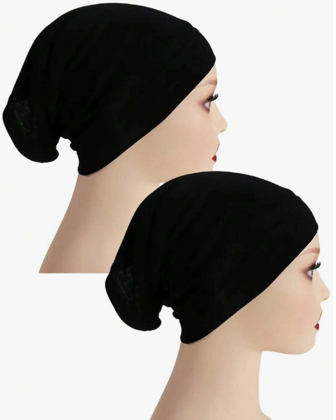 2pcs/Set Women's Cylindrical Solid Color Basic Headscarf/Caps,Accessories,Holiday