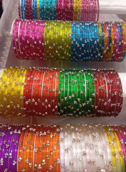 Premium Crystal Bangles Set – Multicolor Traditional Bracelet Collection