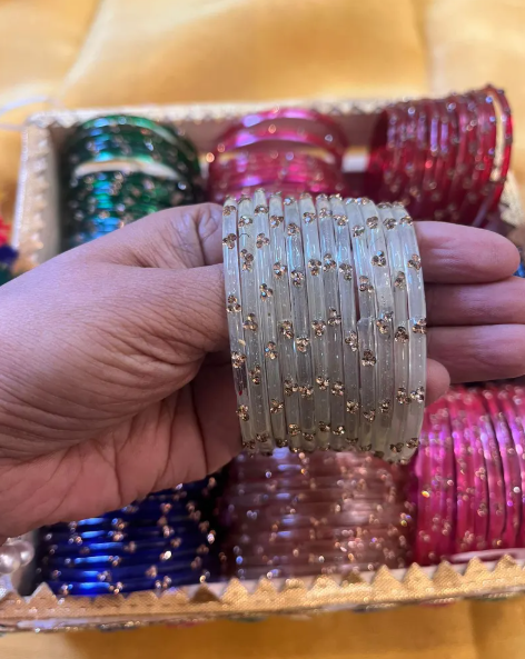 Premium Crystal Bangles Set – Multicolor Traditional Bracelet Collection