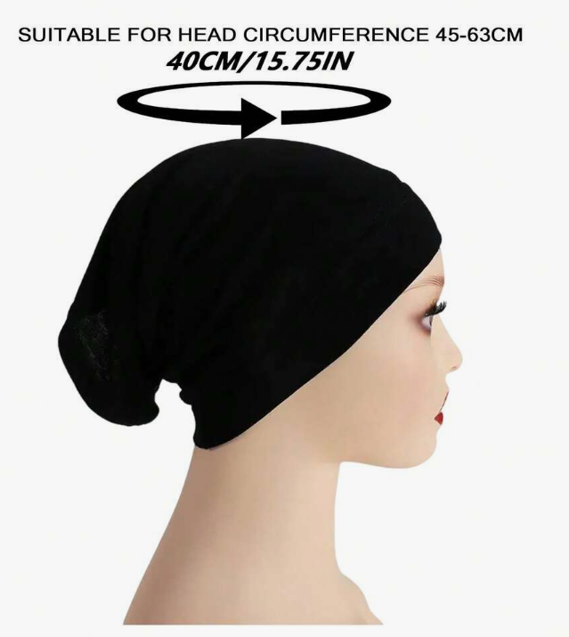 2pcs/Set Women's Cylindrical Solid Color Basic Headscarf/Caps,Accessories,Holiday