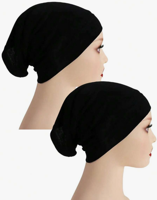 2pcs/Set Women's Cylindrical Solid Color Basic Headscarf/Caps,Accessories,Holiday