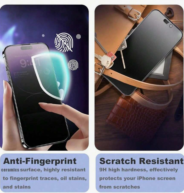 Matte Ceramic Privacy Screen Protector, Compatible With iPhone 17 Pro & 17 Pro Max