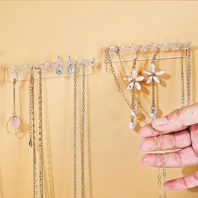 Clear Necklace Organizers Hangings Plastic Necklace Earrings Holder Wall Organizers For Bracelets Rings And Earrings H8WF