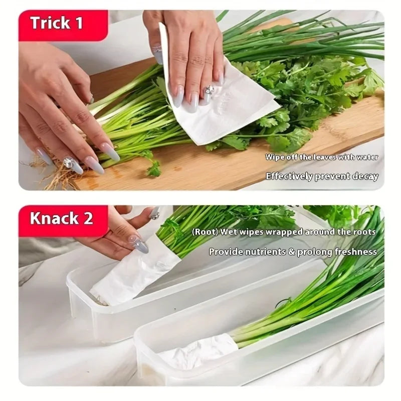 1//2/4pcs Refrigerator Fresh-keeping Storage Box Fresh-keeping Artifact,Food Preservation Boxes Transparent Sealed Kitchen Tools
