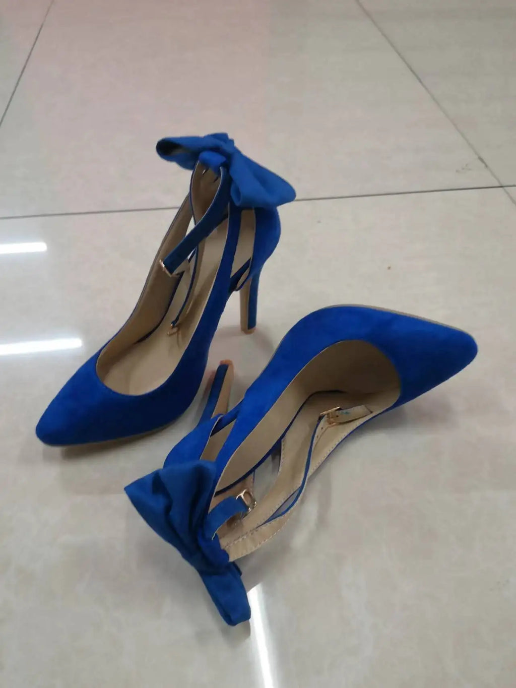 New2026 Women's Sexy High Heels Pumps Pointed Toe Buckle Strap Shoes Sweet Butterfly Party Pumps Wedding Ladies Shoes Large Size