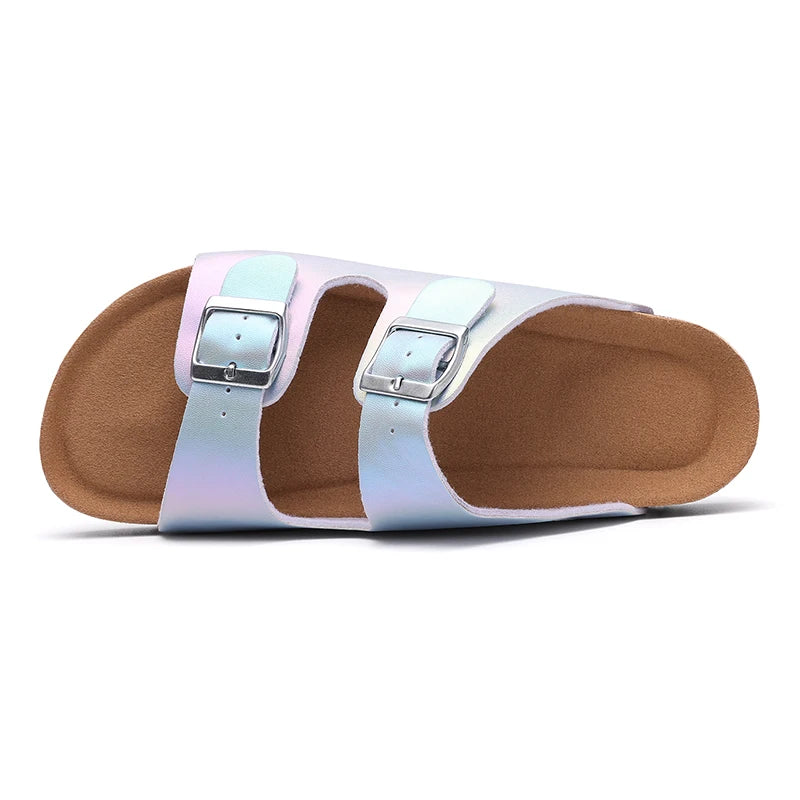 Kidmi New Women Sandals With Three Straps Summer Nonslip Sandals Casual Ladies Beach Sandals Soft Holiday Pool Cloud Sandals