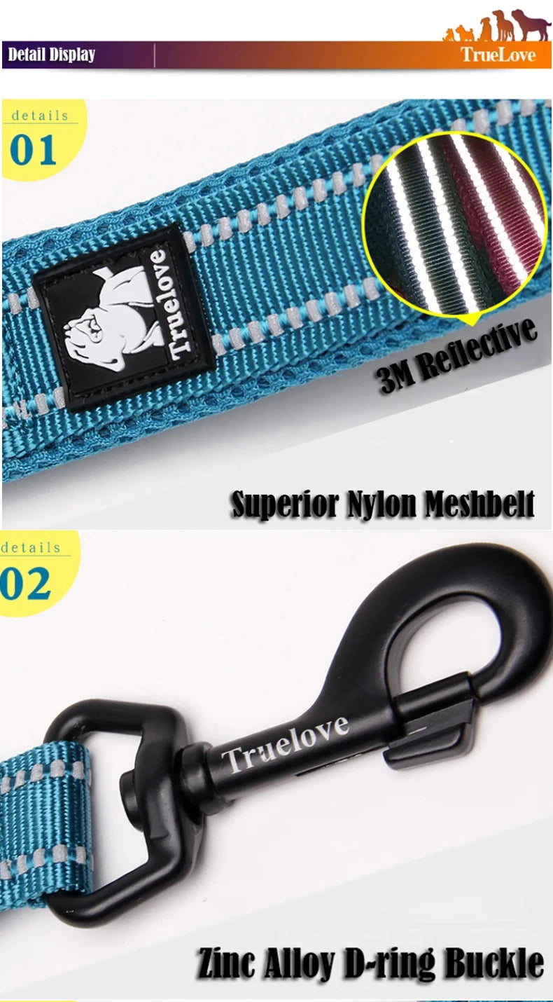 Truelove Soft Dog Pet Leash in Harness and Collar Reflective Nylon Cat Mesh Walking Training 11 Color Length 110cm TLL2111