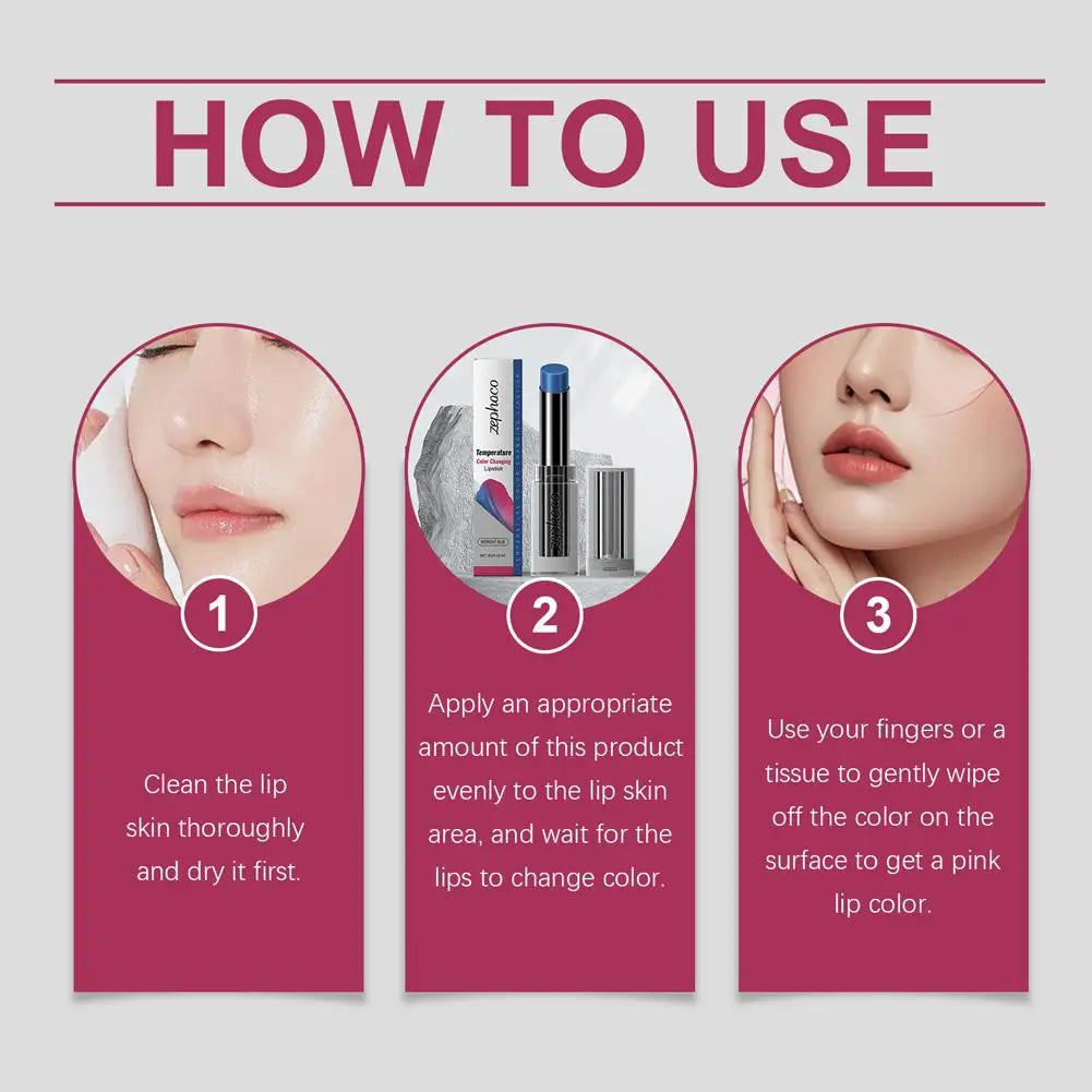 Temperature-Sensitive Color-Changing Lipstick Deeply Nourishing Prevents Dryness And Cracking Fades Lip Lines Locks In Moisture