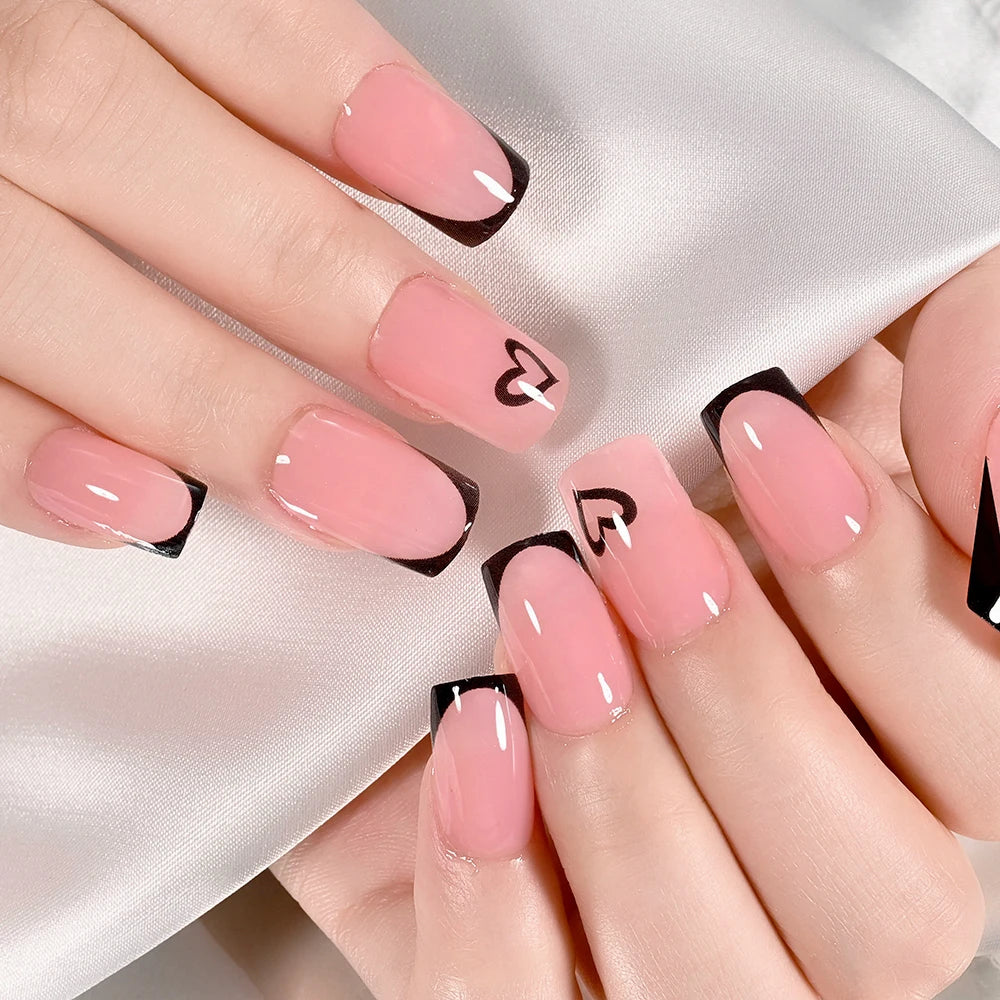 24Pcs Retro Flower Long Coffin French Fake Nails Caviar Bead Floral Gold Hollow Design Press On Nail Tips Y2k Acrylic 2030