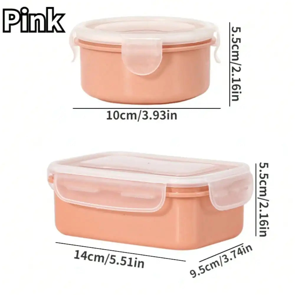 2pcs Mini Refrigerator Crisper Lunch Box Kitchen Bento Box Leakproof Food Container for Camping and Picnic Home Supplies