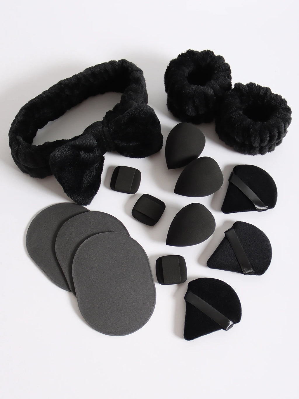 15Pcs Cosmetic Puff Makeup Sponge Blender Beauty Egg Foundation Sponges Puff Wash Face Headband Wristband Make up Accessories