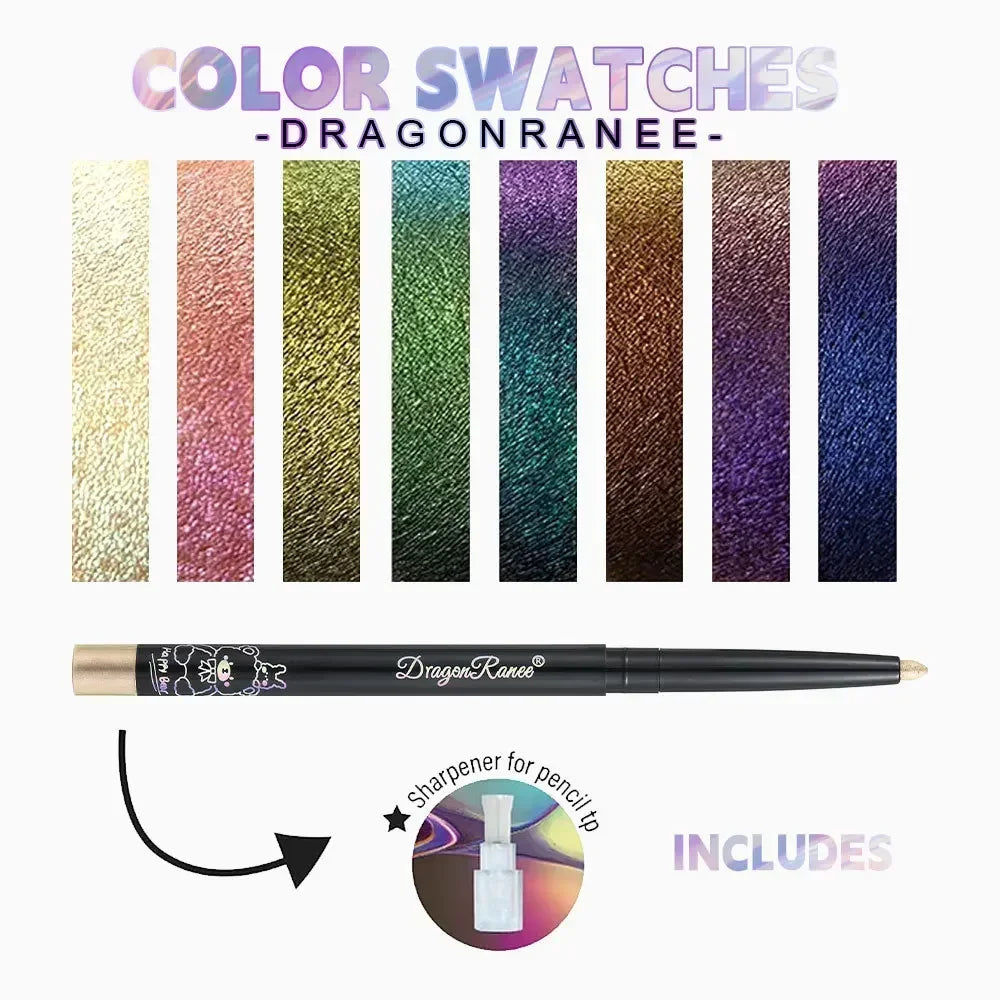 Glitter Aurora Eyeliner Pen Multi Chrome Eye Liner Lasting Shiny Metallic Eyeshadow Lying Silkworm Green Purple Makeup Pigment