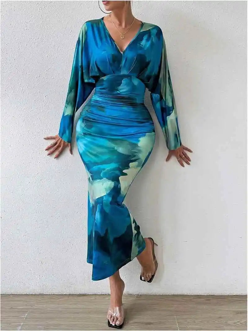 Women's Long Sleeve Dress European Style Batwing Sleeve Other Fabric Ladies Fashion Citywalk Dress Winter Collection